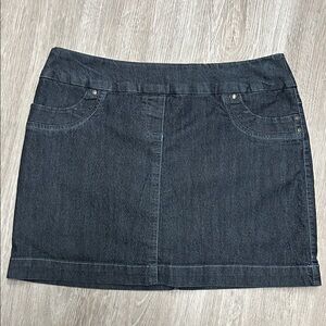 Contrast Stretch Skort Denim Embroidered 10P